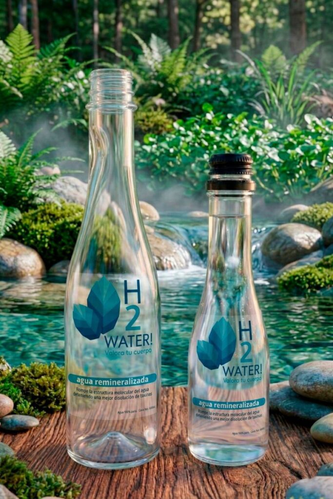 botella de agua h2 water
